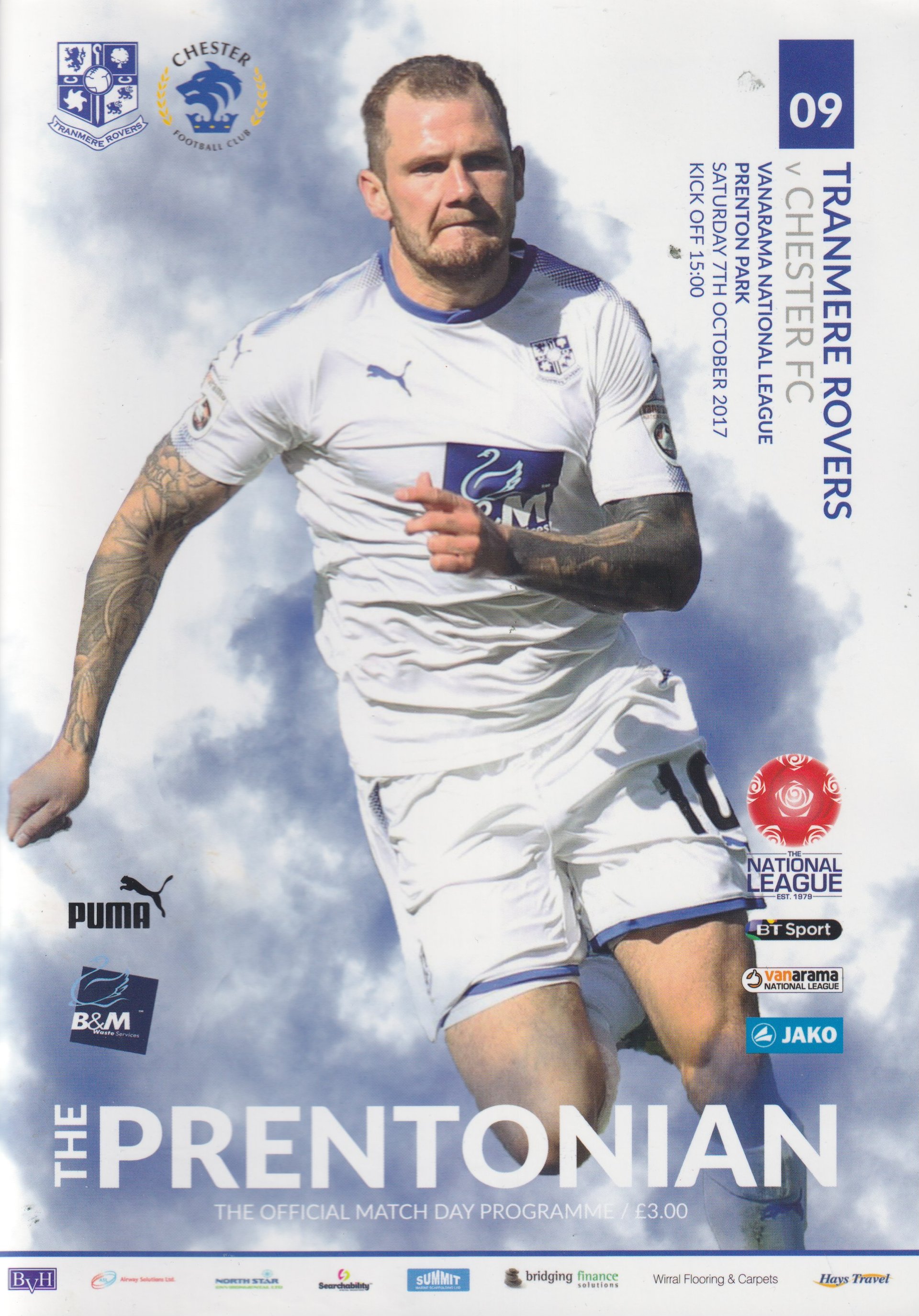 Tranmere Rovers v Chester match programme